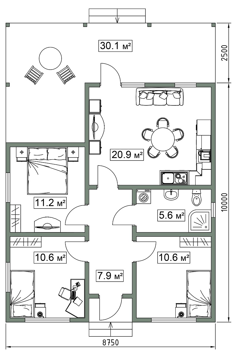 Проект дома 70 м2